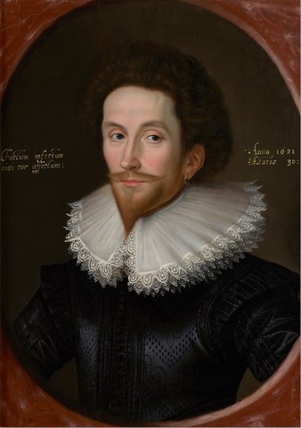 A Gentleman, 1621, circle of William Larkin (ca. 1585-1619) Oil on Panel. Philip Mould, Ltd., London, UK.